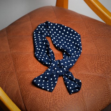 Dark blue polka dot scarf - product image