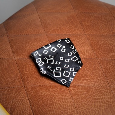 Black with squares pocket square - product image