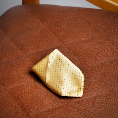 Yellow polka dot pocket square - product image