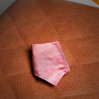 Pink/grey  floral pocket square - product image