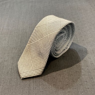 Black and white plaid tie - product image