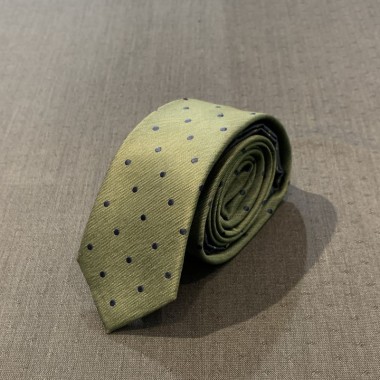 Green tie with blue polka dot - product image