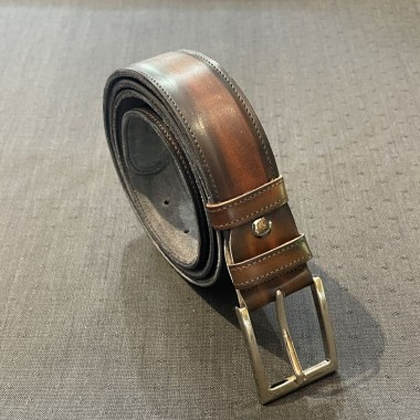 Brown patina leather belt - product image
