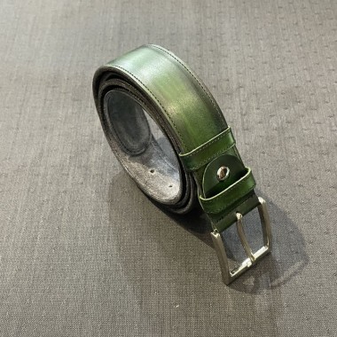 Green patina leather belt - product image