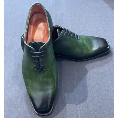 Green Patina leather shoes - product image