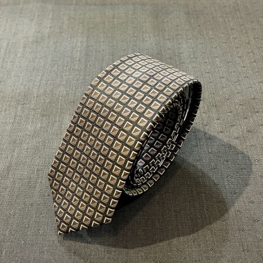 Black and brown plaid tie - product image