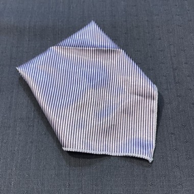 White and black striped pocket square - product image