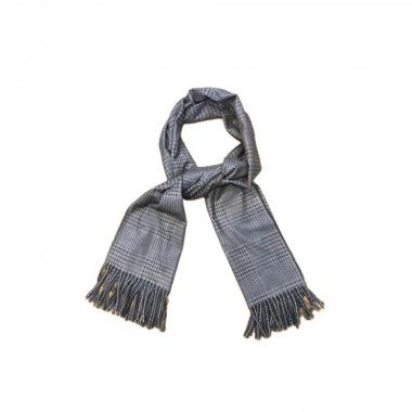 Black and grey plaid scarf - product image
