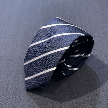 Μαύρη / Ασημί ριγέ γραβάτα - product image