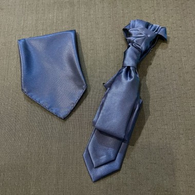Blue tie and pocket square - product image