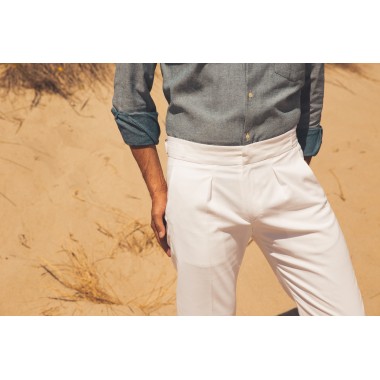 Λευκό ψηλόμεσο παντελόνι - product image