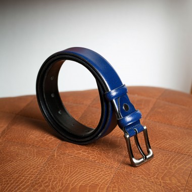 Blue leather belt - product image