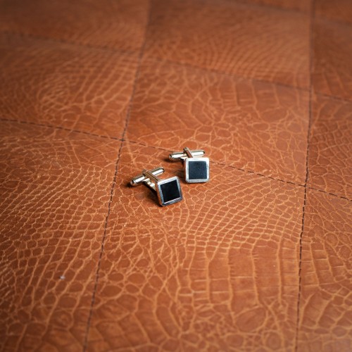Black square cufflinks - product image