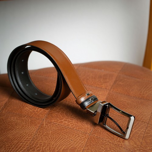 Black/Brown double phased leather belt - product image