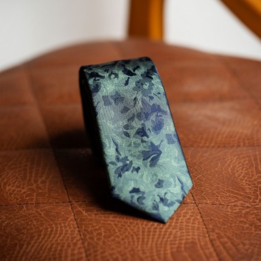 Ανοιχτό γκρι/μπλε γραβάτα με φύλλα - product image